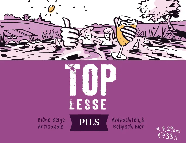 Bieretiket l'Hiveresse, ambachtelijk bruin Belgisch bier