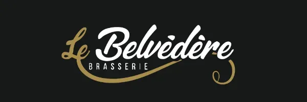 Logo van Brasserie Le Belvédère in wit en goud