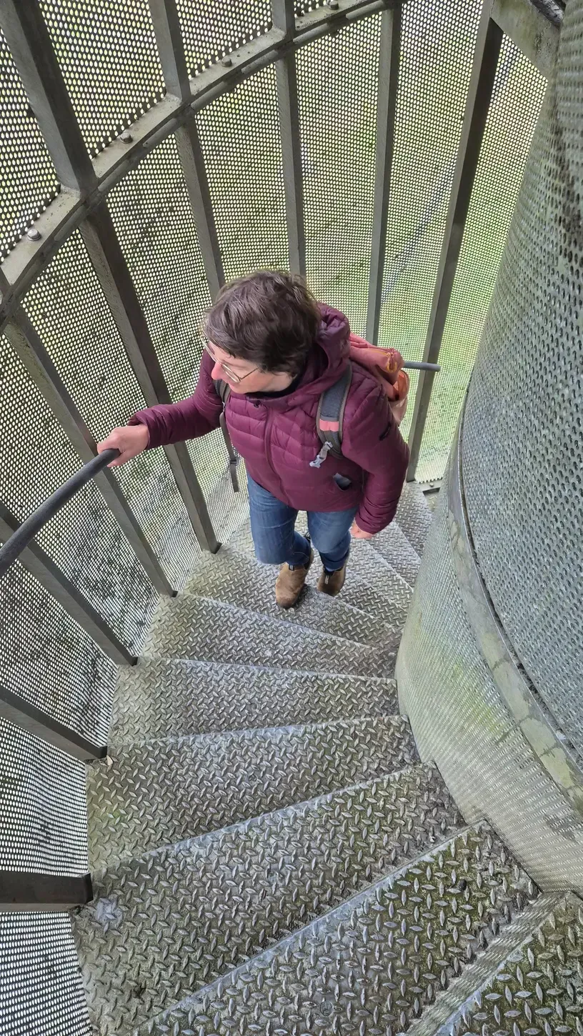 The 234-step spiral staircase inside the Tour du Millénaire