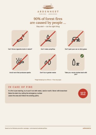 Wildfire-prevention poster: 90% of forest fires are caused by people